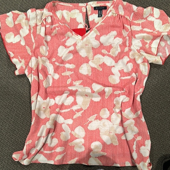 H by Halston Floral Pink Top - Picture 1 of 1